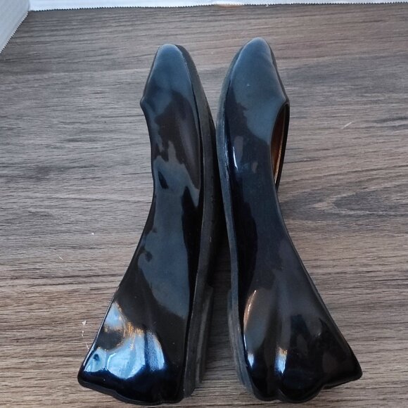 Steve Madden Round Toe Ballet Flats Size 7.5 Glossy Black Dressy Shoes - Picture 5 of 10